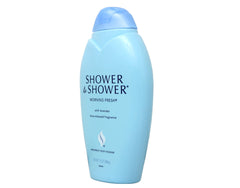 Shower To Shower Morning Fresh Lavender-dusting application shows powder texture in use.