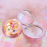 SHOWLOUE makeup compact mirror palm-size for easy on-the-go touch-ups.