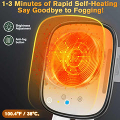 Showvigor anti-fog technology ensures a clear reflection in steam