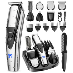 SHPAVVER beard-trimmer-kit with six heads enables versatile at-home grooming.