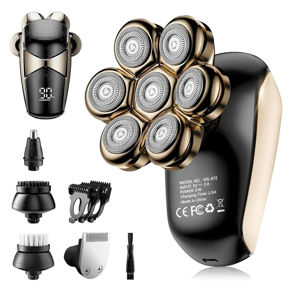 SHPAVVER head shaver 7D floating head closeup demonstrates precise and efficient shaving.