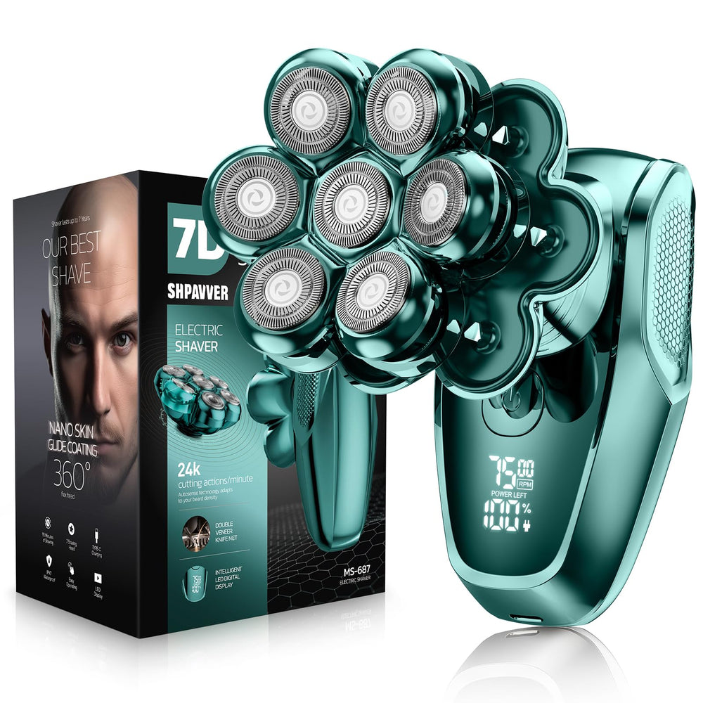 SHPAVVER head shaver with 7D floating head for a close, adaptive shave.