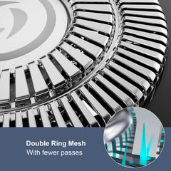SHPAVVER waterproof razor head being rinsed clean after use.