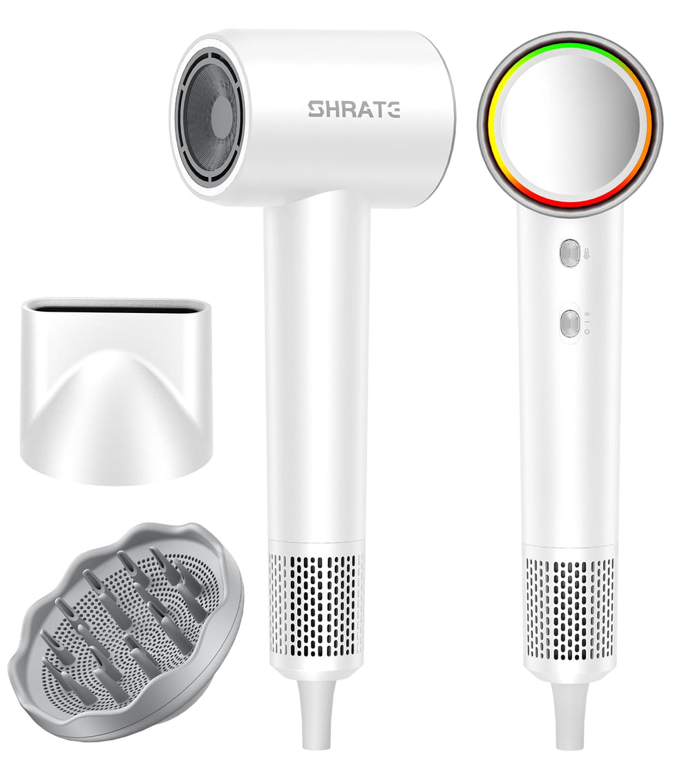 SHRATE hair dryer motor close-up showing ultra-fast drying capability for busy mornings.