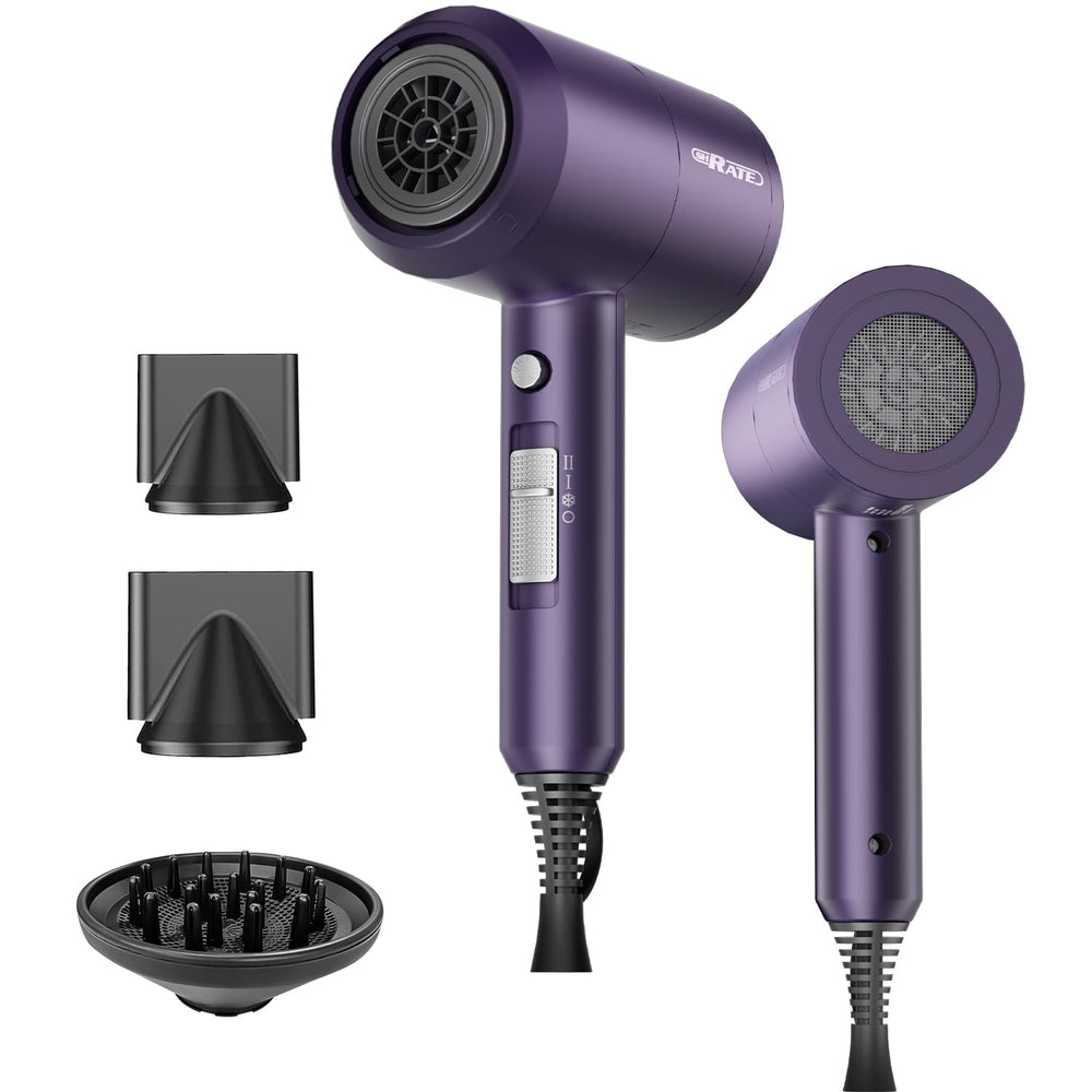 SHRATE lightweight hair dryer with diffuser enables fast drying and voluminous curls