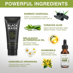 SHVYOG tea-tree-serum-bottle boosts calming repair after charcoal mask for balanced skin.