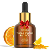 SHVYOG Vitamin C Turmeric Face Oil bottle with dropper delivers lightweight hydration.