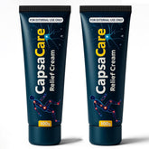 Shwfhi CapsaCare bottle closeup highlighting capsaicin blend for targeted relief.