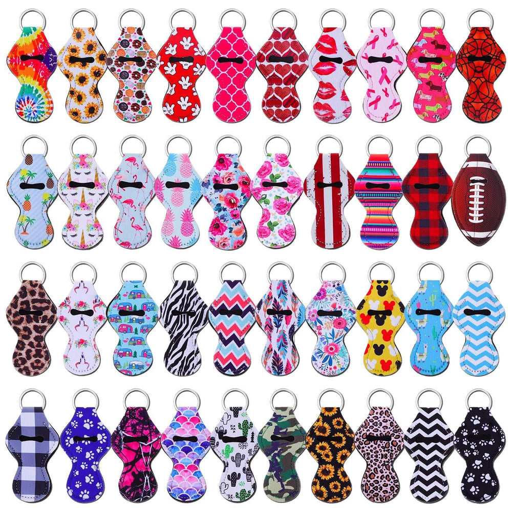 Shynek lip balm holder pattern variety showcases colorful designs for quick lip balm access on the go.