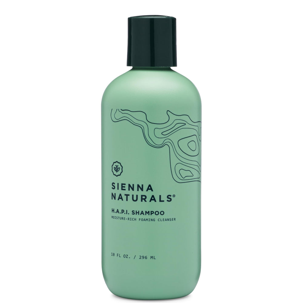 Sienna Naturals HAPI Shampoo bottle with rich lather for scalp nourishment