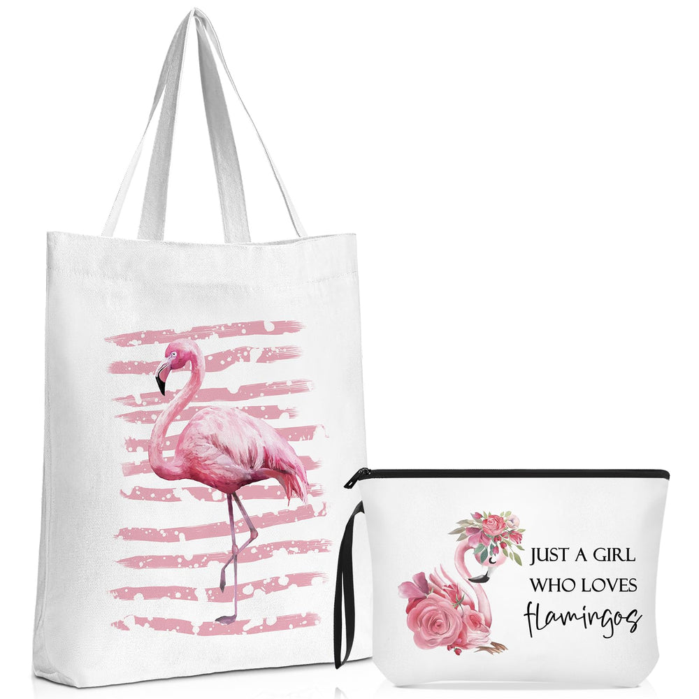 Sieral Flamingo canvas tote bag demonstrates durable canvas for travel and shopping.