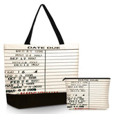 Sieral library-card-tote-bag carries books with vintage charm for daily library visits.