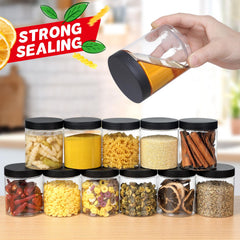 Sietpoek plastic jars wide-mouth clear allows easy filling and quick identification.