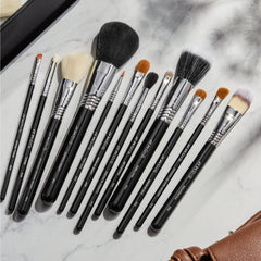 Sigma Beauty premium synthetic bristles closeup ideal for sensitive skin and smooth blending.
