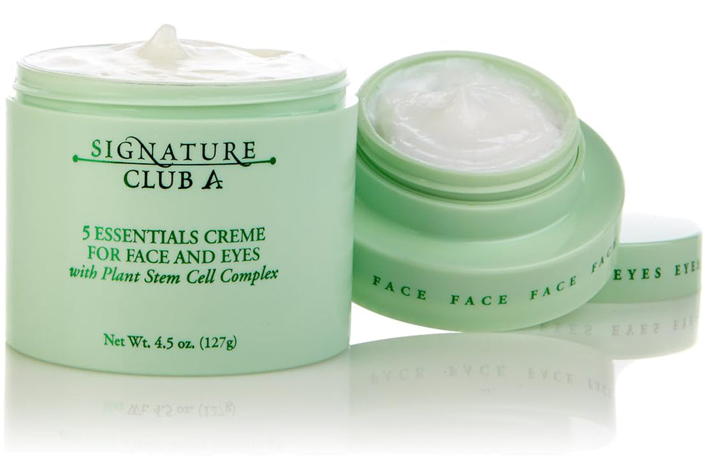 Signature Club A 5 Essentials Creme jar front showing day and night hydration capability