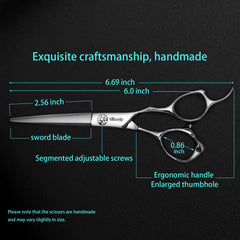 Silksnip Hair Cutting Scissors blade closeup shows razor-sharp edge for precise results