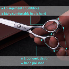Silksnip Hair Cutting Scissors ergonomic handles demonstrate comfortable grip for long styling sessions