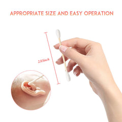 Simetufy cotton swabs with wooden sticks for safe daily cleaning