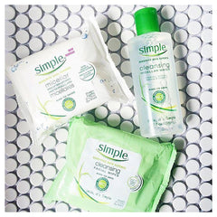 Simple Kind to Skin Facial Wipes close-up showing gentle, skin-loving formula
