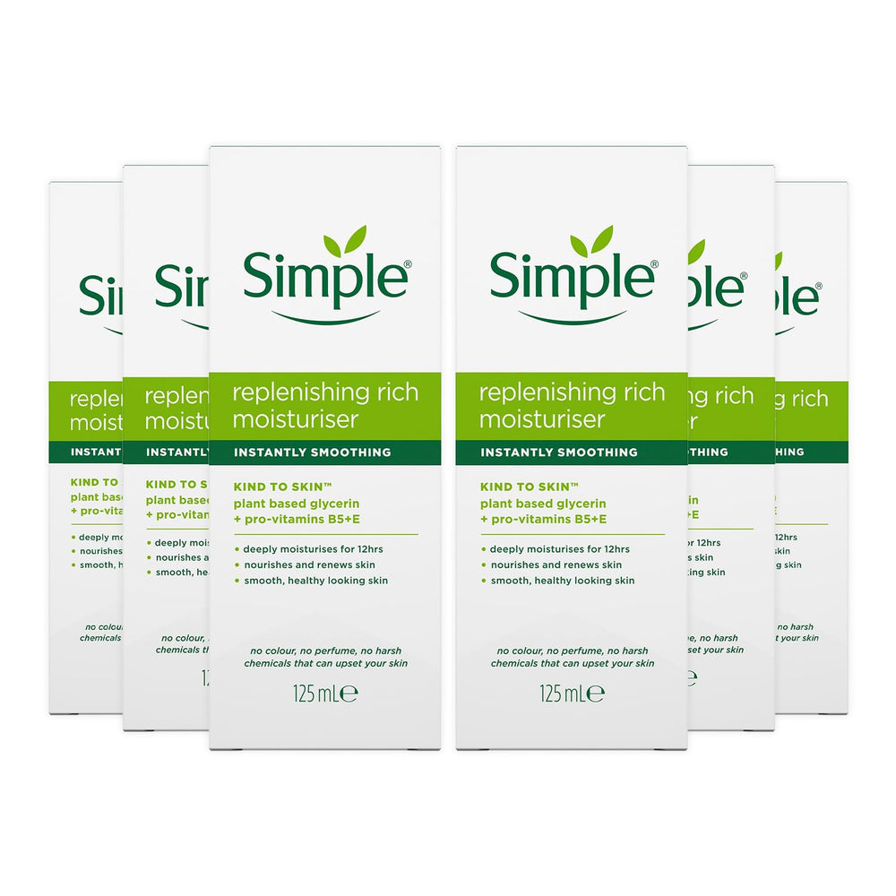 Simple Kind to Skin moisturiser bottle closeup for gentle hydration