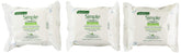 Simple Micellar Makeup Remover Wipes packshot shows quick, gentle makeup removal on the go.