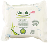 Simple Micellar Wipes closeup shows gentle makeup removal and hydration.
