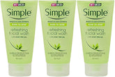 Simple refreshing facial gel wash pack of 3 bottles for daily cleansing