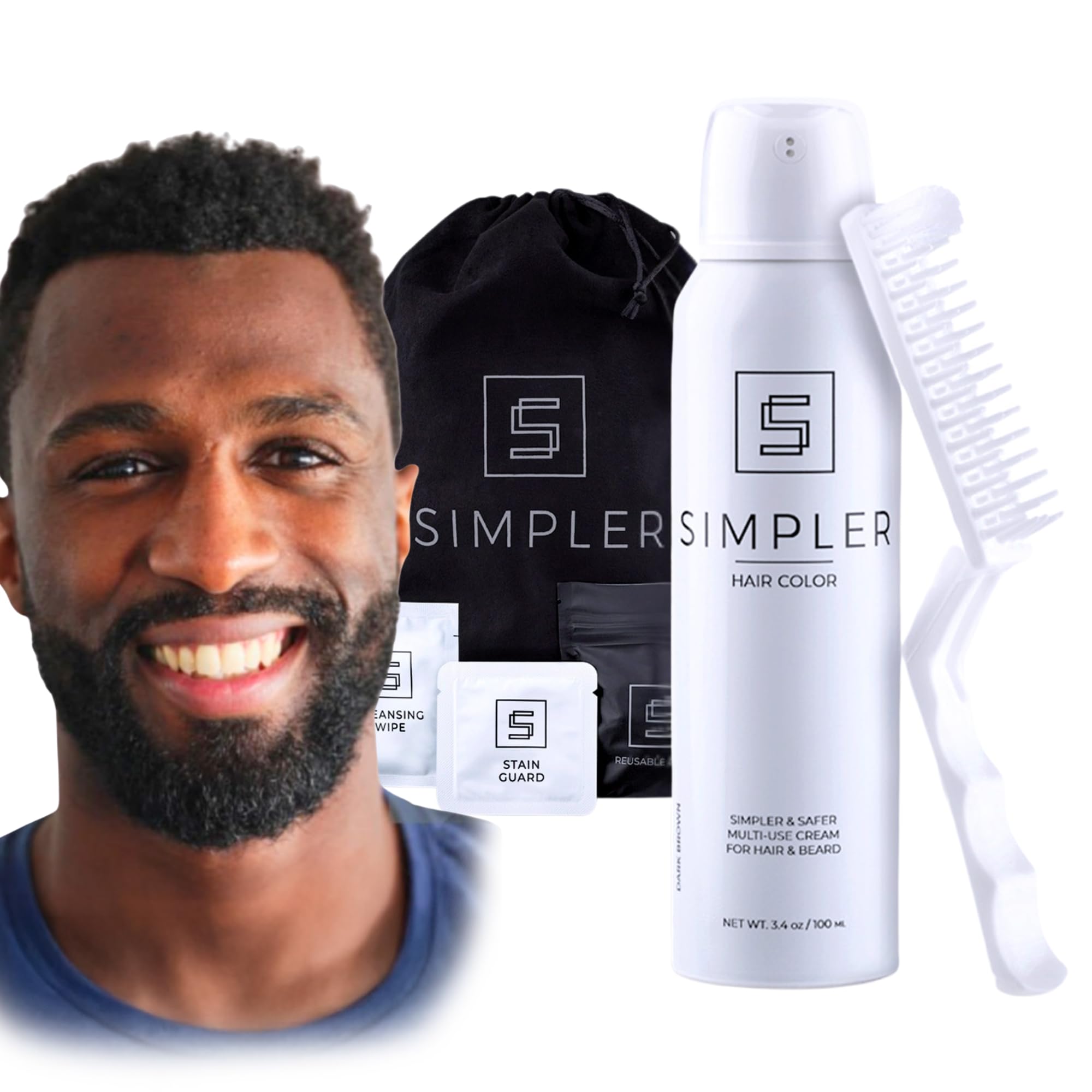 Simpler Hair Color Kit bottle-dispense shows drip-free design for clean application.