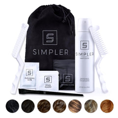 Simpler Hair Color natural black packaging with brushes for easy at-home gray coverage.