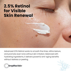 Simplified Skin retinol con ácido hialurónico, hidratación profunda para la noche.