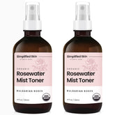 Simplified Skin rosewater spray bottle ready for daily hydration