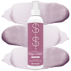 SIMPLY SMOOTH Magic Potion Original leave-in bottle shows weightless hydration and detangling promise