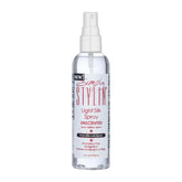 Simply Stylin' Light Silk Spray Unscented bottle shows even application and control
