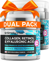 SimplyVital anti-aging cream jar closeup with rich hydration cues