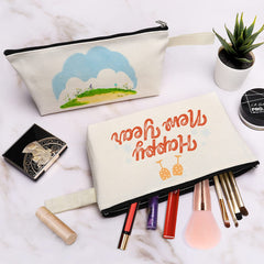 Sinzip small canvas pouch is perfect for compact cosmetics and daily essentials.