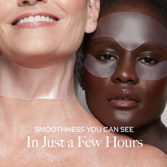 SiO Beauty FaceLift patches applied around the eye area for refreshed, smoother appearance.