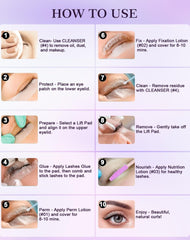 Siripine lash lift kit-application-steps guides beginners to a safe curl.