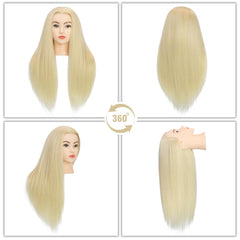 Sirydtm mannequin head close-up shows dense 80% human hair texture for styling practice.