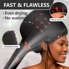 SISWOW hair dryer bonnet cap enables hands-free drying and conditioning.