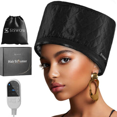 SISWOW Hair Steamer Cap front view showing full head coverage for even conditioning