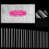 SITELENABY No C Curve 3XL square nail tips in clear finish for durable wear.