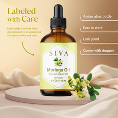 SIVA Moringa oil on skin showing smooth absorption and moisturization.