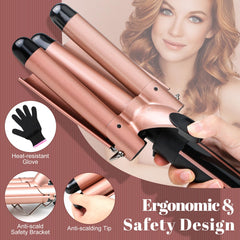 Sixriver 4 curling irons interchangeable showcases full range of curl sizes.