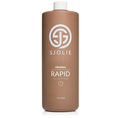 SJOLIE Rapid Spray Tan bottle closeup for quick-dry, even application.