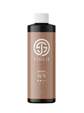 Sjolie Spray Tan No.9 bottle front showing medium hydration for natural glow