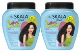 Skala Mais Cachos bottle in blue showcases deep hydration for curly hair care.