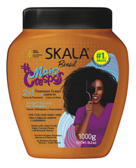 SKALA 2-in-1 cream being applied as leave-in for defined, soft curls.