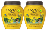 SKALA Maracuja bottle close-up highlighting vegan nourishment for curls