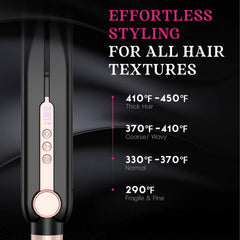 Skimi Airflow Styler titanium plates close-up illustrate smooth glide and even heat.
