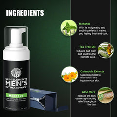Skin Elements menthol drop visualization showing cooling sensation.